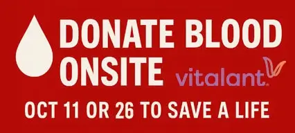 Donate blood onsite at Sacramento Scream Park on October 11 or 26 to save a life - Vitalant partnership blood drive banner