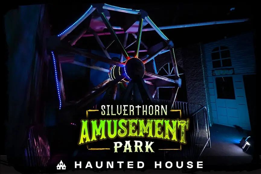 Silverthorn Amusement Park haunted house attraction at Sacramento Scream Park with demented ringmaster
